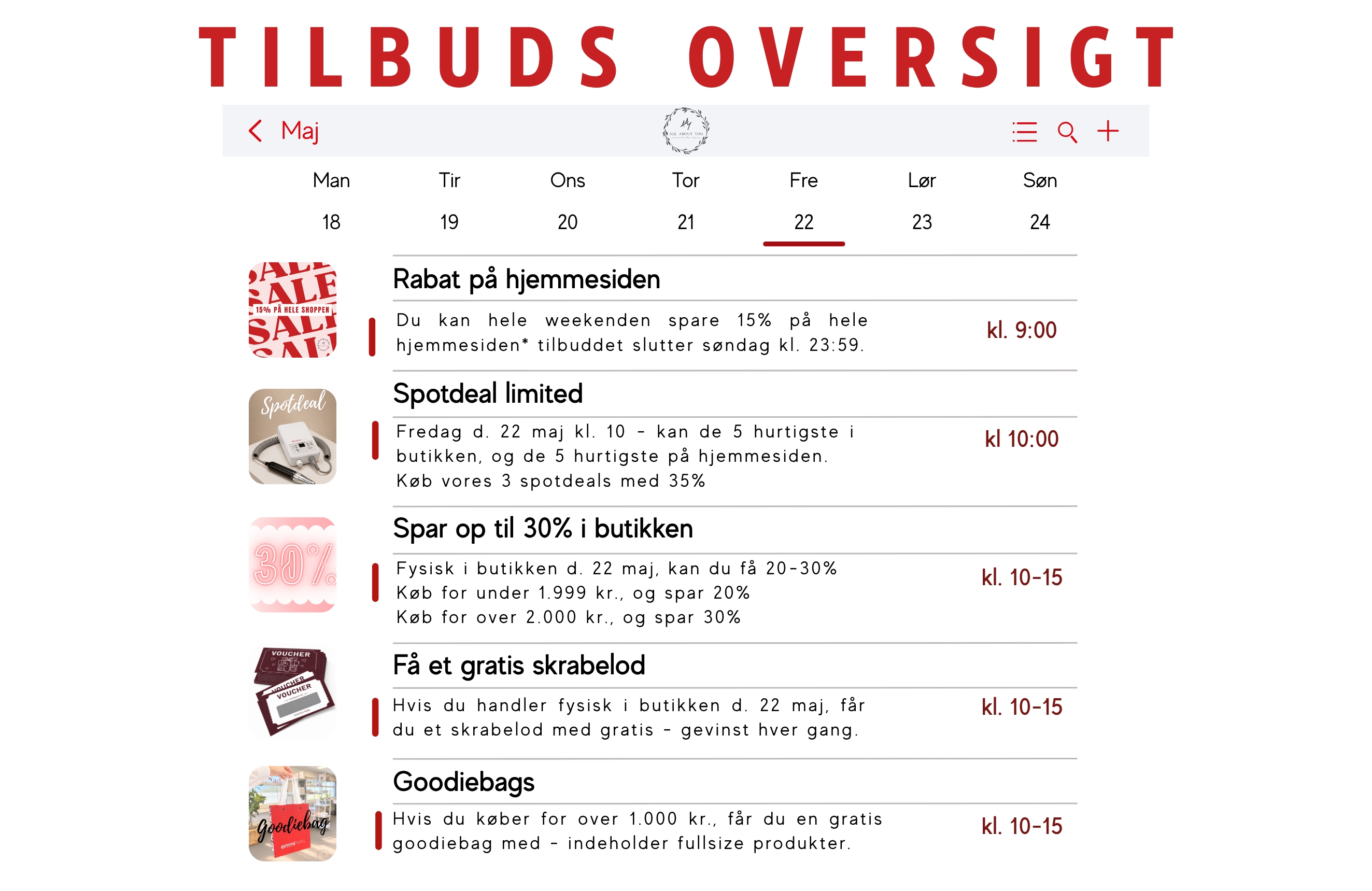 Oversigt 20/5-22/5